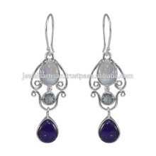 Lapis E Multi Gemstone 925 Sterling Silver Earring